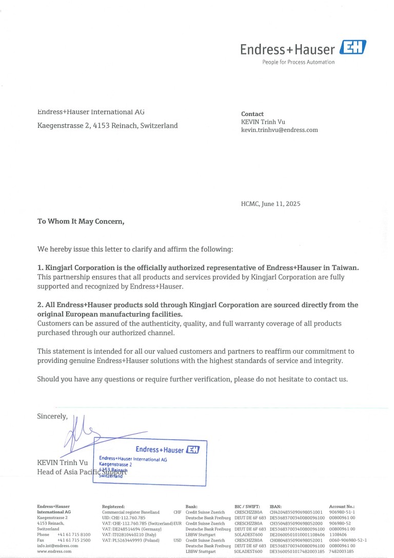 authorized distributor-Endress